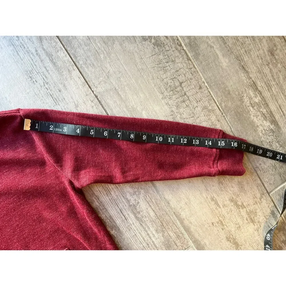 GAP KIDS Boys Youth Maroon Waffle Knit Textured Hoodie Pullover Sweatshirt M 8-9